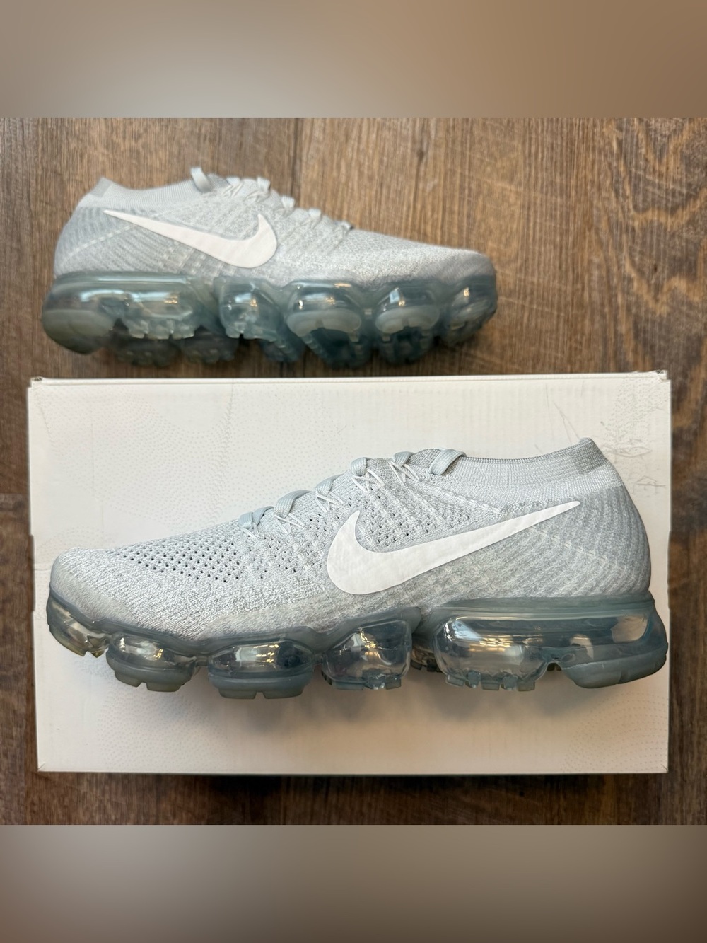 Nike Air VaporMax Flyknit Pure Platinum White Grey